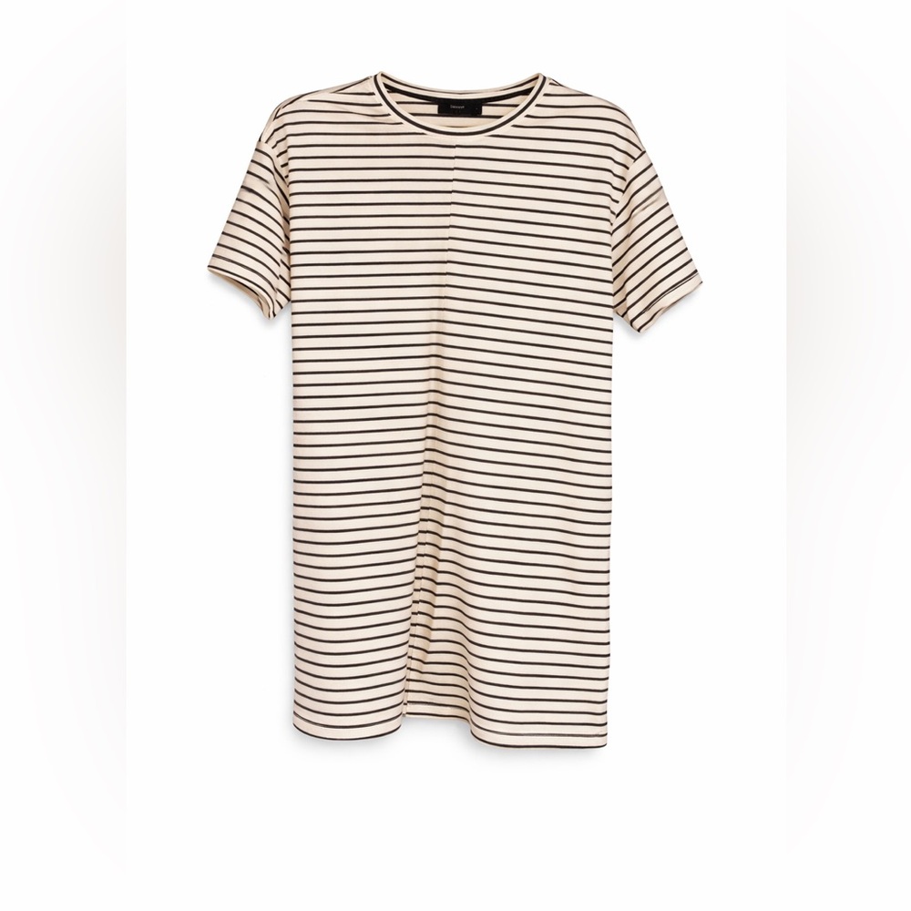 Theory Striped Tee Shirt Cotton Dress